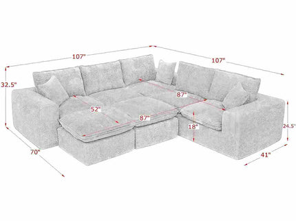 Sectional Sofa With Moveable Ottoman