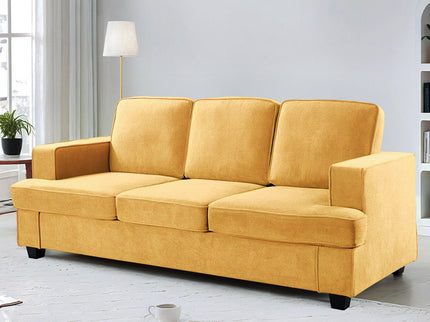 Modern Sofa, Comfortable 3 Seater Couch With Deep Seating, Loose Back Cushions, Wide Arms