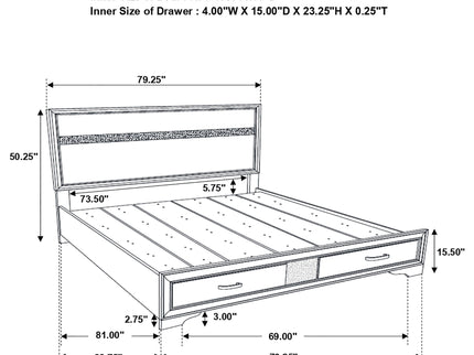 Storage Platform Bed 2 Drawer