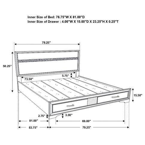 Storage Platform Bed 2 Drawer