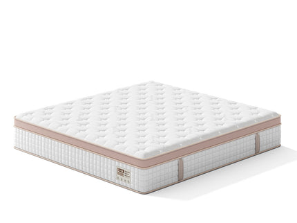 12" King Size Firm Hybrid Mattress, Gel Memory Foam & Pocket Springs, Pressure Relief, Motion Isolation, Ergonomic Bed - White