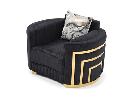 Soledad - Chair Upholstered With Hued Accents - Black