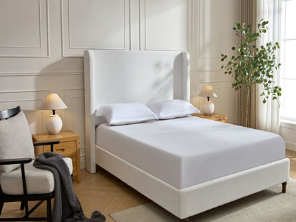 Harper - Tall Headboard Upholstered Bed / High Headboard / Elegant Simplicity / No Box Spring Needed
