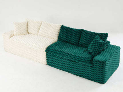 Multifunctional Sofa Pink Black, Fits 4 People