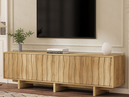 Retro Style TV Stand With Wavy Door