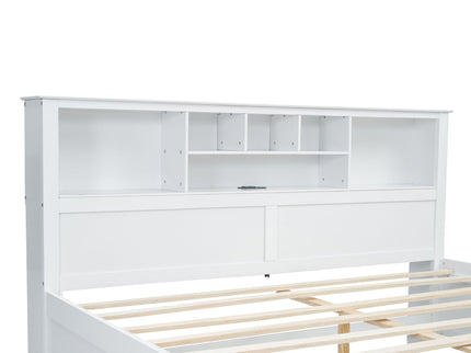 Platform Bed With Multi Storage Headboard, USB And Drawers