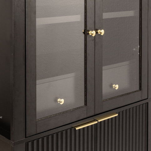 Fluted Tall Arched Pantry Cabinet With Adjustable Shelves
