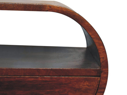 Large Chestnut Circular Bedside