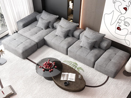 Modern Oversized, Modular Sectional Sofa With Pillows