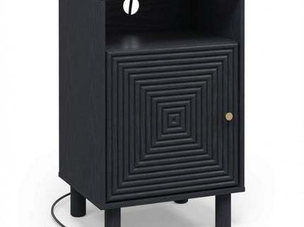 Nightstand With Charging Station & Storage