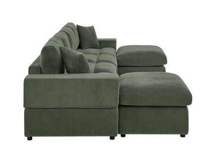 Upholstered Symmetrical Modular Sectional With 6 Seating