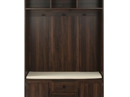 Hall Tree With 3 Hooks, Coat Hanger, Entryway Bench, Storage Bench, 3 In 1 Design