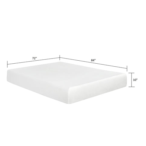 10" Plush Gel Memory Foam Mattress Bed With Cooling Technology, Aloe Vera Cover