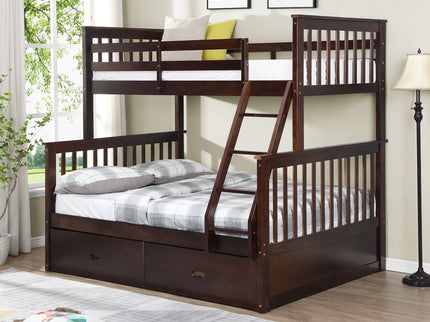 Bunk Bed With Ladder, And Safety Guard Rails