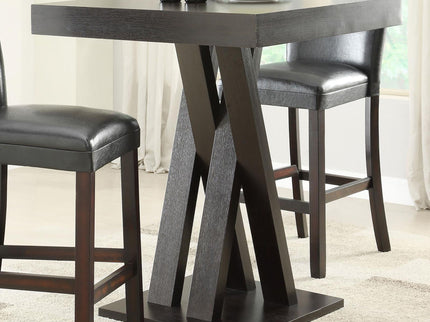 Double X Base Square Bar Table - Cappuccino