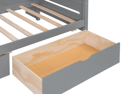 Daybed With Glass Door Storage Cabinets, Built In LED Lighting And Shelves