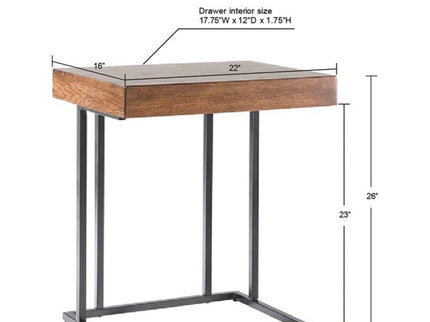Wynn - Pull Up Table With Storage Compartment - Pecan