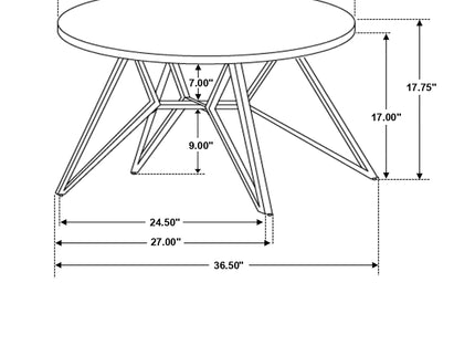 Travis - Round Top Coffee Table With Hairpin Legs - Gray / Black
