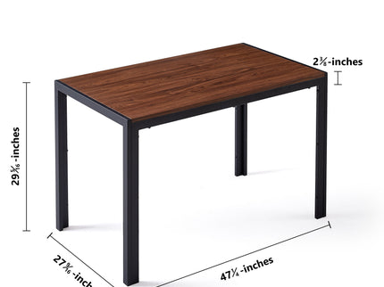 Creative Design Veneered MDF Wood Structure Rectangular Walnut Dining Table - Walnut