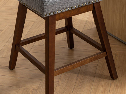 Counter Height Swivel Barstools, 26'' H Seat Height Upholstered Bar Stools (Set of 2), Fabric