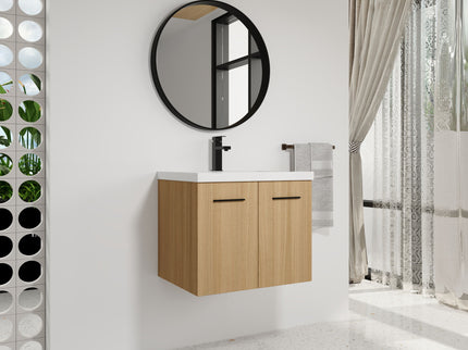 Floating Bathroom Vanity With Sink, Wall Mounted Double Door Storage