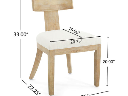 Contemporary Fabric Upholstered Side Dining Chairs Set With Curved Back