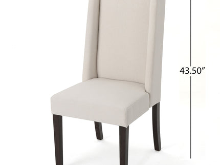 Modern Wingback Dining Chair (Set of 2) With Upholstered - Ivory