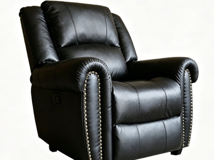 Electric Elderly Chair With 360° Swivel, Manual Button Control, Soft Plush Armchair For Living Room - Black