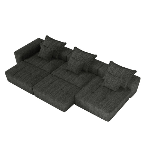 Modern Oversized Diy Combination, Modular Sectional Sofa With Pillows