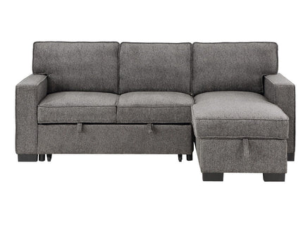 Estelle - Fabric Reversible Sleeper Sectional With Storage Chaise Drop-Down Table 2 Cup Holders And 2 USB Ports