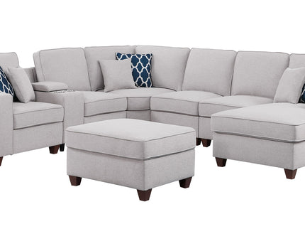Tina - 8 Piece Upholstered Sectional With Ottoman