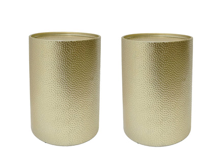 Modern Round Accent Table With Hammered Surface