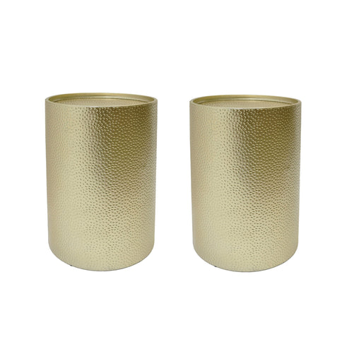 Modern Round Accent Table With Hammered Surface