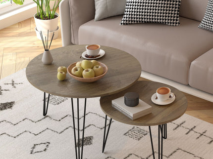 Round Nesting Coffee Table For Living Room (Set of 2)