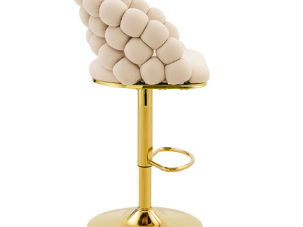 Puffy Bubble Chair, Ball Chain (Set of 2) - Beige / Gold