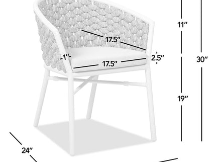 Rowan - Rope Barrel Back Patio Dining Chairs (Set of 2) - Optic White