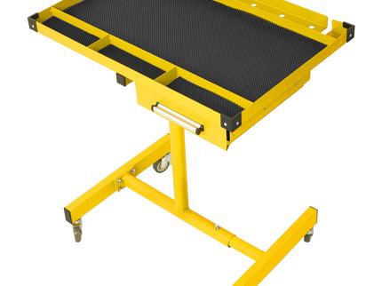 Adjustable Tear Down Work Table With Drawer For Garages, Repair Shops, And Diy, Portable, (4) 2.5" Swivel Casters, 220 Pound Capacity, Rubber Corners, Heavy Duty Steel