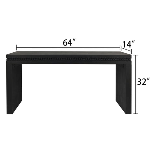 Modern Rustic Wood Table, Rectangular Living Room Center Table With Floating Top Design