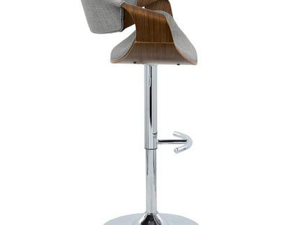 Curvo - Mid Century Modern Adjustable Barstool With Swivel With Rounded T Footrest (Set of 2)