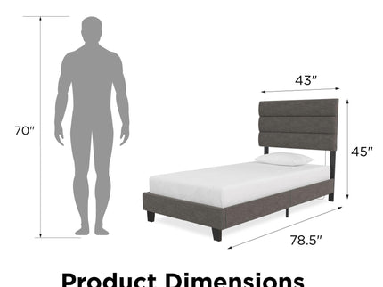 Paloma - Twin Bed With Dual USB Port - Linen
