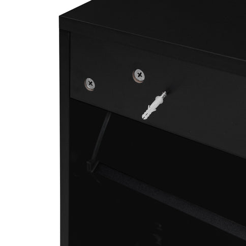Modern Rattan 3 Door Shoe Rack Cabinet For Entryway