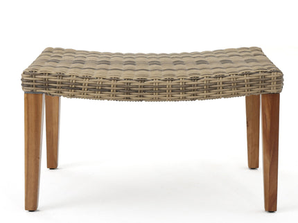 Outdoor Rattan Wicker Ottomans - Gray