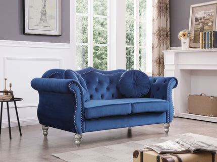 Stylish Flared Arm Loveseat