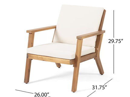 Avacyn - Outdoor Acacia Wood 4 Seater Chat Set With Cushions