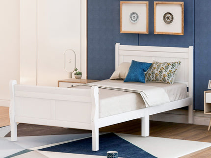 Platform Bed Frame Mattress Foundation Sleigh Bed With Headboard / Footboard / Wood Slat Suppor