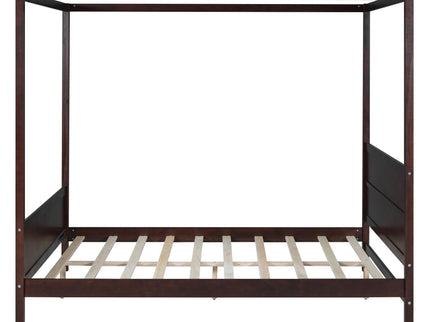 Canopy Platform Bed With Headboard And Footboard, Slat Support Leg