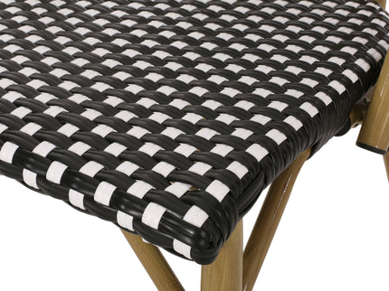 Outdoor Rattan And Aluminum French Bistro Chair Set