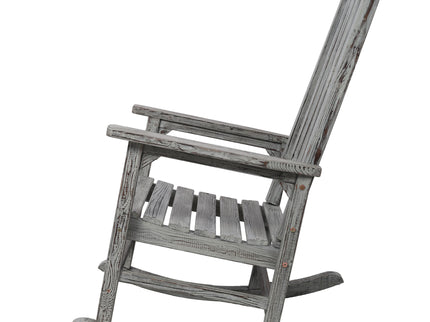 Oversized Porch Rocker Chair With Wide Seat And Tall Backrest