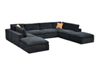 Dark Gray / 3 Pc. 4 Seater Sectional, 2 Ottomans