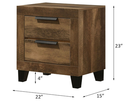 Morales - Rustic Nightstand - Oak